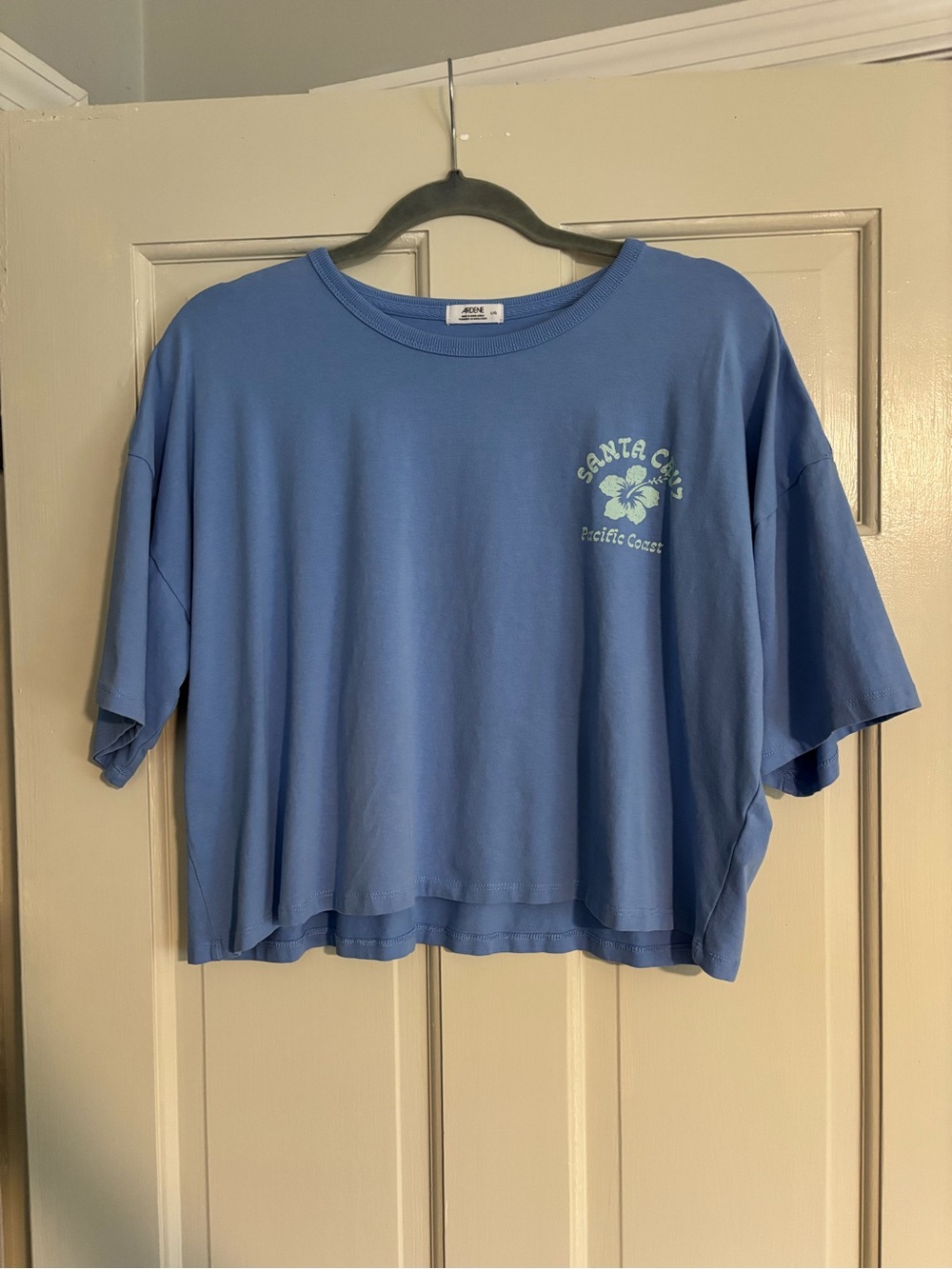 Ardene Blue Santa Cruz Graphic Crop Tee